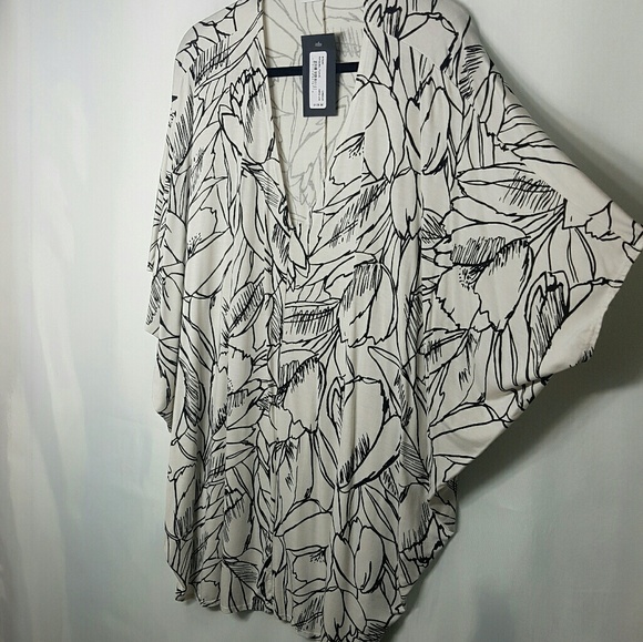 Bryn Walker Cream Floral Tunic Medium - Picture 3 of 5